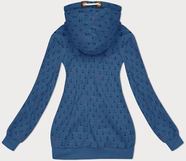 Wzorzysta bluza damska niebieska (2304)