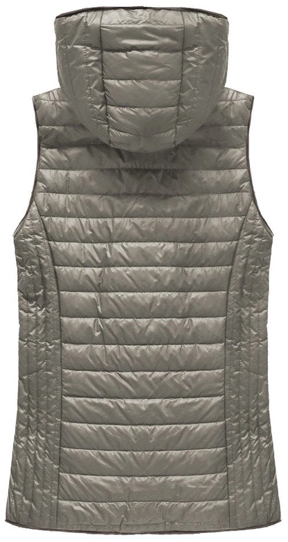 PIKOWANY BEZRĘKAWNIK Z KAPTUREM CAPPUCCINO (B1067-30)