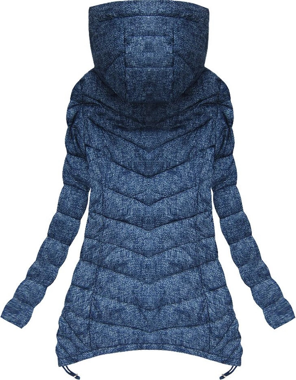 PIKOWANA KURTKA Z KAPTUREM NIEBIESKA 1 (W536)