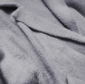 WEŁNIANA NARZUTKA ALPAKA SZARA (7108)