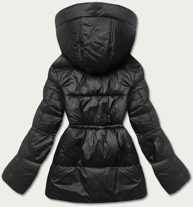 Puchowa kurtka damska czarna (ag6-26)