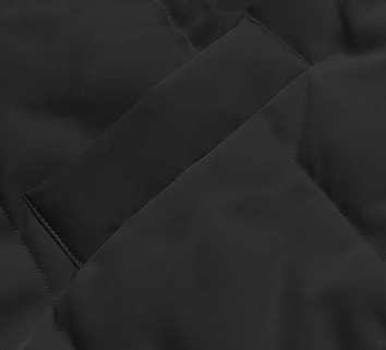 Długa kamizelka damska dwustronna czarna-khaki (B8137-1)