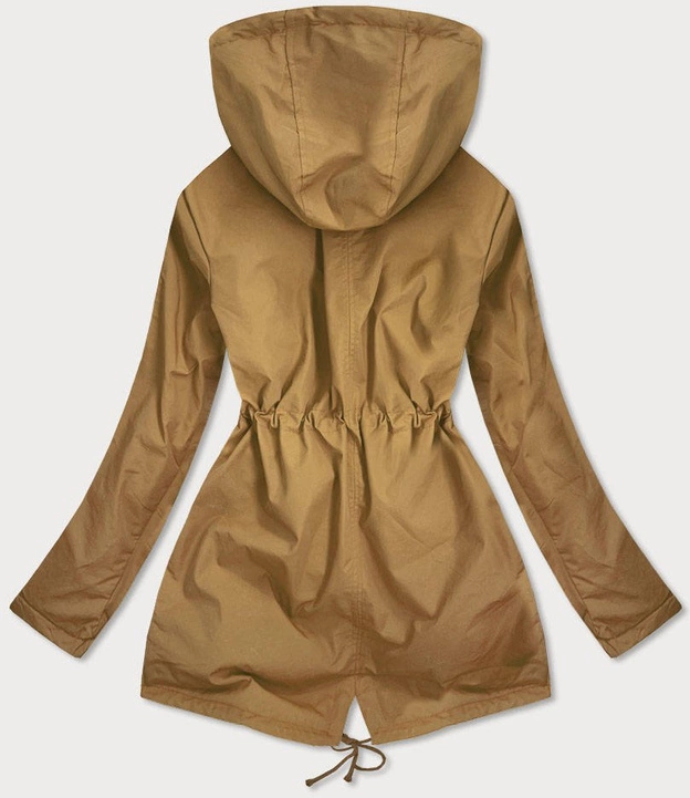 DWUSTRONNA KURTKA DAMSKA GROSZKI MUSZTARDOWA (MM70)