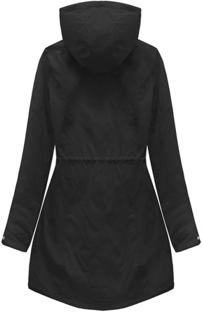DWUSTRONNA PARKA Z KAPTUREM CZARNO-MUSZTARDOWA (W0232)