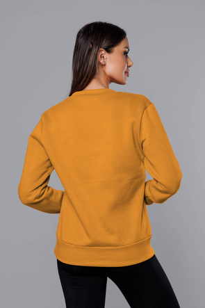 Bluza dresowa damska ze ściągaczami musztardowa (w01-26)