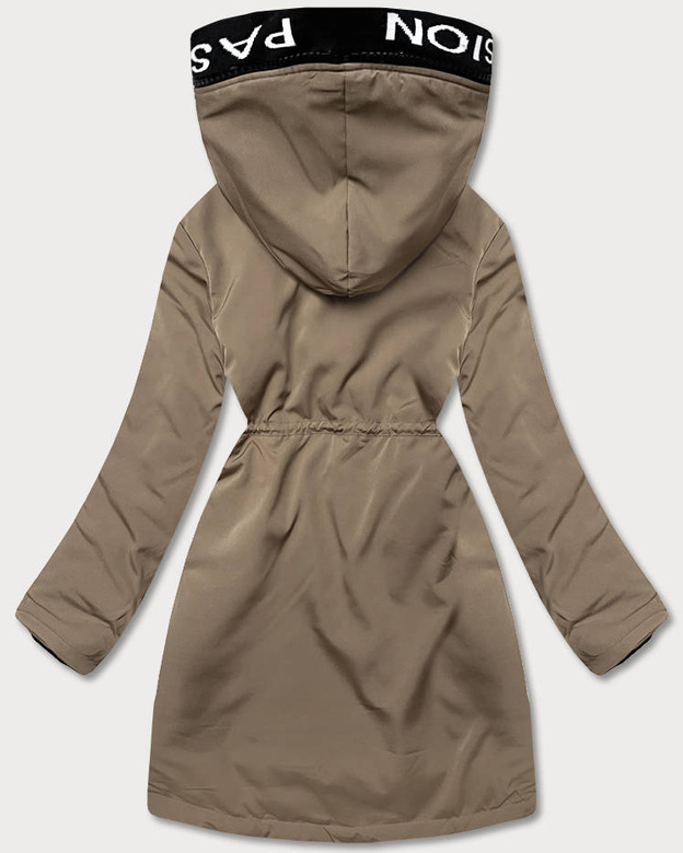 Damska kurtka z futrzaną podszewką beżowa (B8115-12)