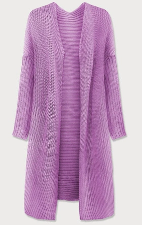 DAMSKI SWETER OVERSIZE KARDIGAN LILAC (614ART)