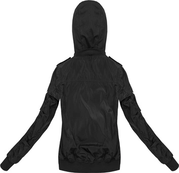 KURTKA BOMBERKA Z KAPTUREM CZARNA (M06)