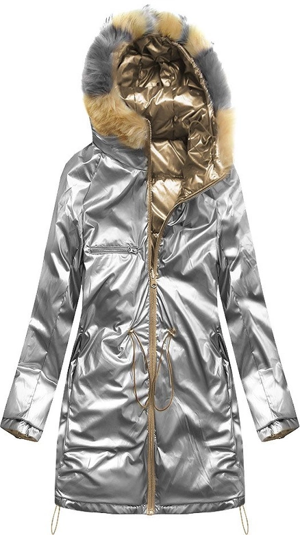 DWUSTRONNA ZIMOWA DAMSKA KURTKA ZŁOTA (1908)