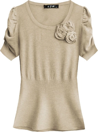 SWETER Z BUFIASTYMI RĘKAWAMI BEŻOWY (1576)