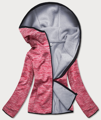 BLUZA DAMSKA NA POLARZE CZERWONA MELANŻ (HD111-5)