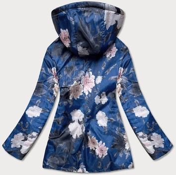 Damska dwustronna kurtka z kapturem niebieska (sf732)