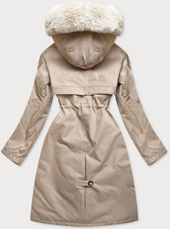 ZIMOWA DAMSKA PARKA BAWEŁNIANA BEŻOWA-ECRU (FM2103-N11)