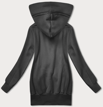 Gładka bluza damska z kapturem LHD grafitowa (AMG169)