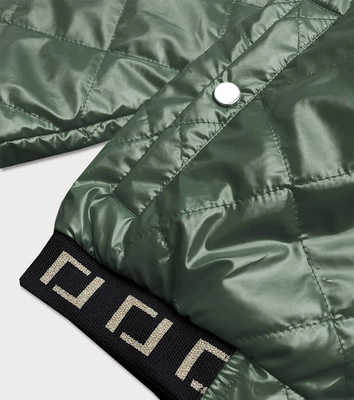 Błyszcząca kurtka damska bomberka zielona (b9798-10)