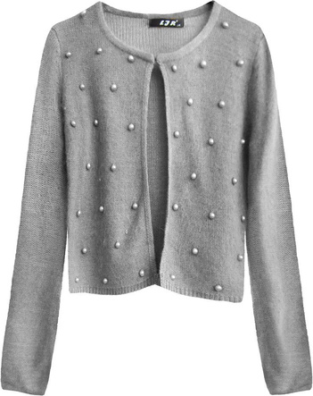 SWETER Z PEREŁKAMI SZARY (X1601X)