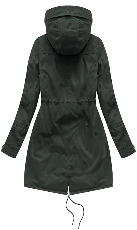 Kurtka damska typu parka na misiu z kapturem army (7602BIG)