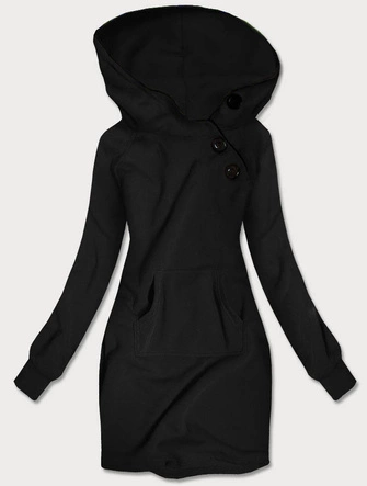 Tunika dresowa z kapturem czarna (xamg696ax )