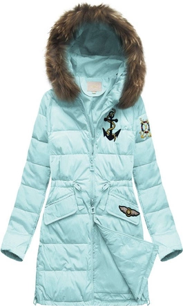 PIKOWANA KURTKA Z NASZYWKAMI MIĘTOWA (08)