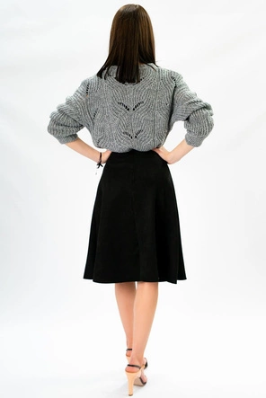 ROZKLOSZOWANA SPÓDNICA CZARNA (537ART)