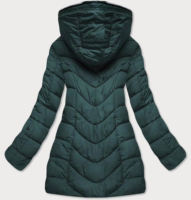 KURTKA ZIMOWA Z KAPTUREM NA FUTERKU ZIELONA (M21007)