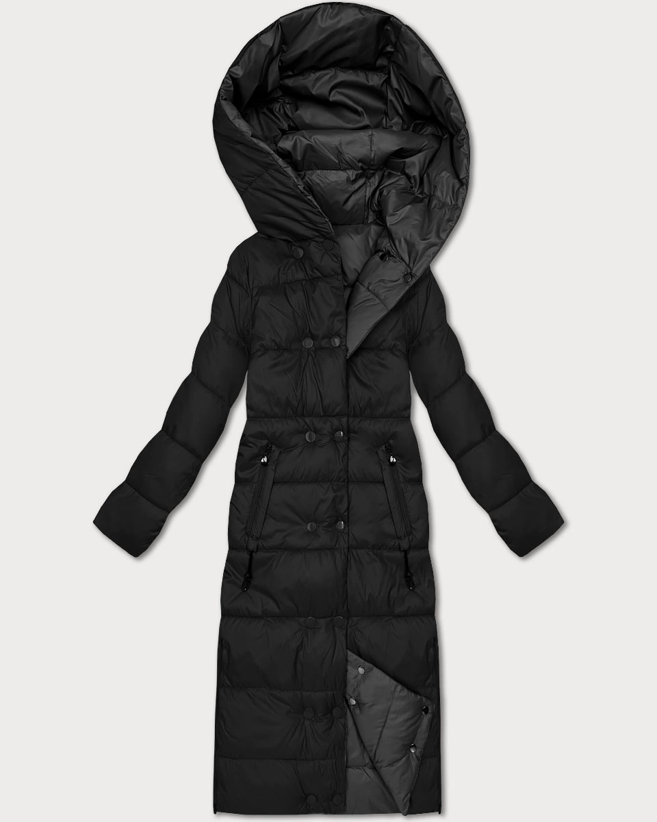 Dwustronna zimowa kurtka do kolan Minority czarny-grafit (P3-6017-1+27)