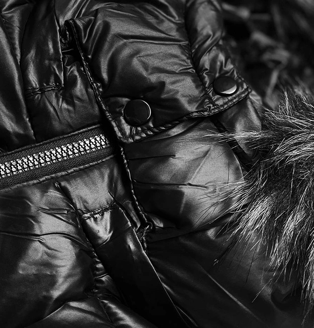 Krótka kurtka damska zimowa czarna (YP-20129-1)