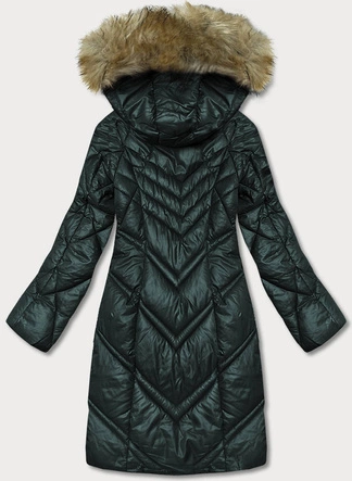 Pikowana kurtka damska ciemna zielona (H-97-2)