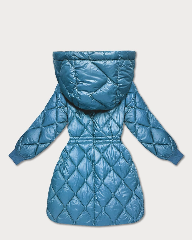 Obszerna zimowa kurtka damska oversize Minority niebieska (M2-6518-30)