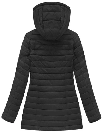 PIKOWANA KURTKA Z KAPTUREM CZARNA (MH-1679)