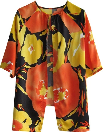 BLUZKA Z ROZCIĘCIEM NA PLECACH POMARAŃCZOWA (430/1ART)