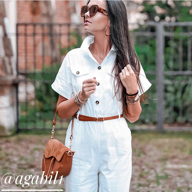 BAWEŁNIANY KOMBINEZON BIAŁY (361ART)