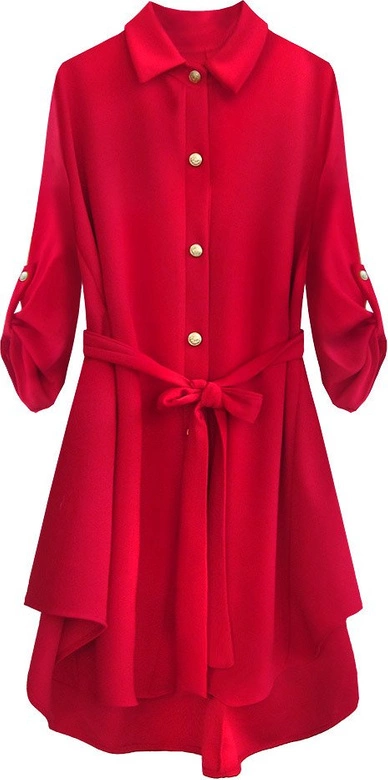 DŁUGA KOSZULA OVERSIZE CZERWONA (512ART)