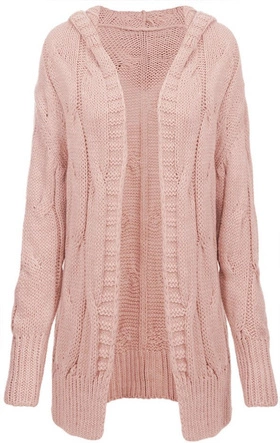 SWETER O GRUBYM SPLOCIE ANTYCZNY RÓŻ (115ART)