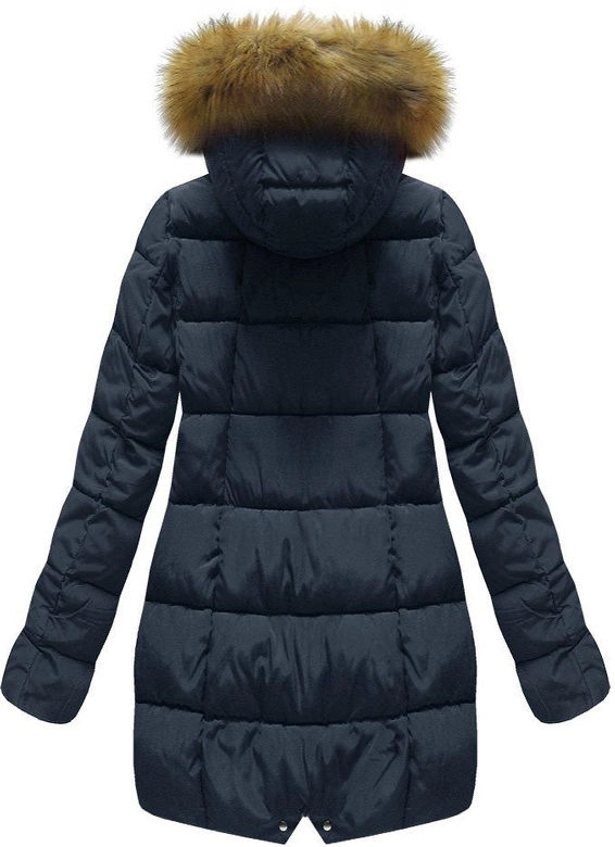 PIKOWANA KURTKA Z KAPTUREM GRANATOWA (R1050)