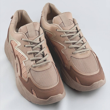 Damskie buty sportowe na platformie brązowe (c1090)