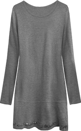 BAWEŁNIANY KOMPLET TUNIKA+BLUZKA CIEMNOSZARY (1196)