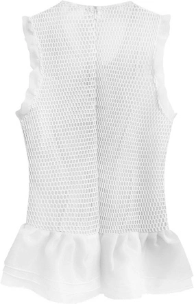 AŻUROWA BLUZKA Z FALBANAMI BIAŁA (420ART)