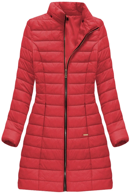 DŁUGA PIKOWANA KURTKA CZERWONA (X7160X)