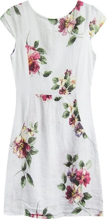 LNIANA SUKIENKA W KWIATY BIAŁA (364/2ART)