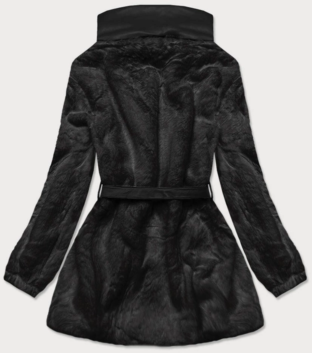 Kurtka futrzana ze stójką czarna (gsq2228)