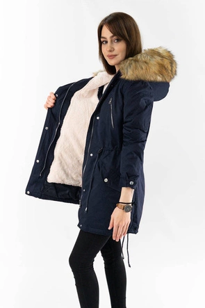 DAMSKA PARKA Z PODPINKĄ GRANATOWA (1998)