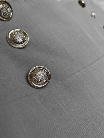 Eleganckie szerokie spodnie damskie szare (33575)