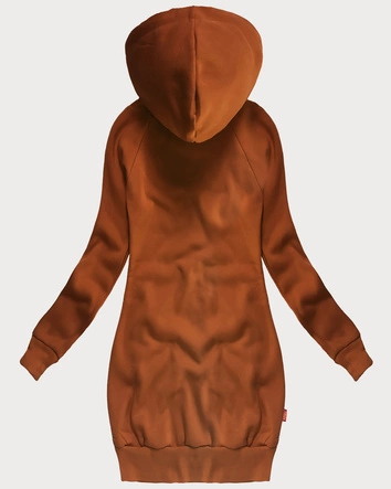 Długa bluza damska karmelowa (AMG-738/1)