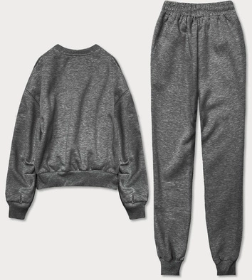 Damski dres z krótką bluzą ciemny szary (8c71-5)