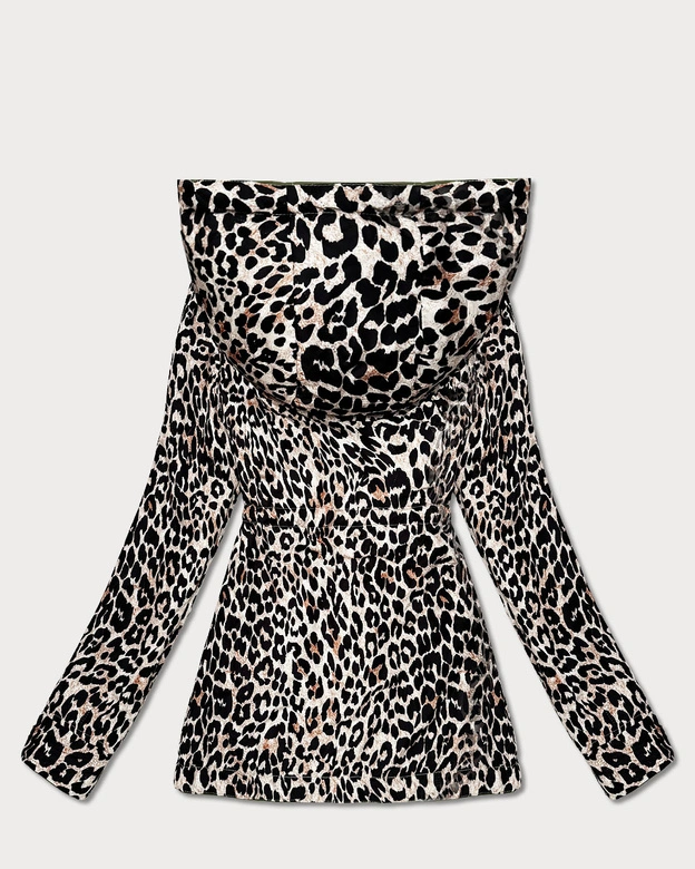 Dwustronna kurtka parka Goodlookin zielona panterka (KK60424-2#)