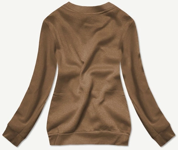 Bluza dresowa damska ze ściągaczami sepia (W01-158)
