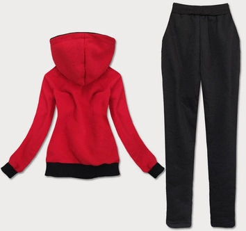 DRES DAMSKI Z KAPTUREM CZERWONY (AMG570A)