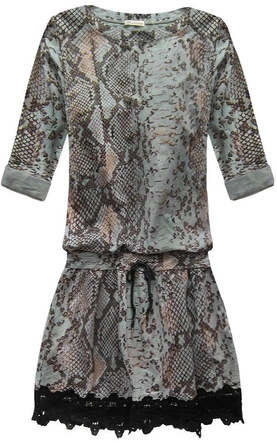 WĘŻOWA SUKIENKA Z GIPIURĄ CIEMNONIEBIESKA (162ART)