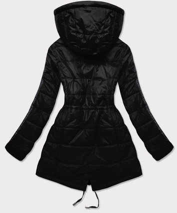 DWUSTRONNA KURTKA DAMSKA CZARNO-GRAFITOWA (W556-1)